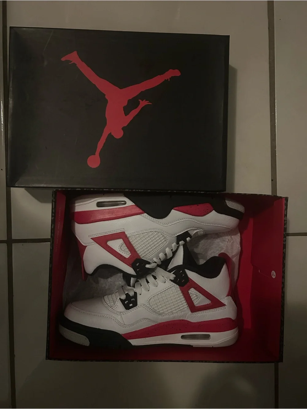 Jordan Kids' Retro 4 Sneakers - White/Red/Black